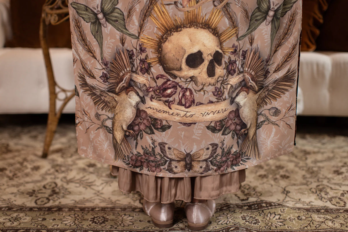 Momento Opera Duster Kimono Robe Starlings & Skull