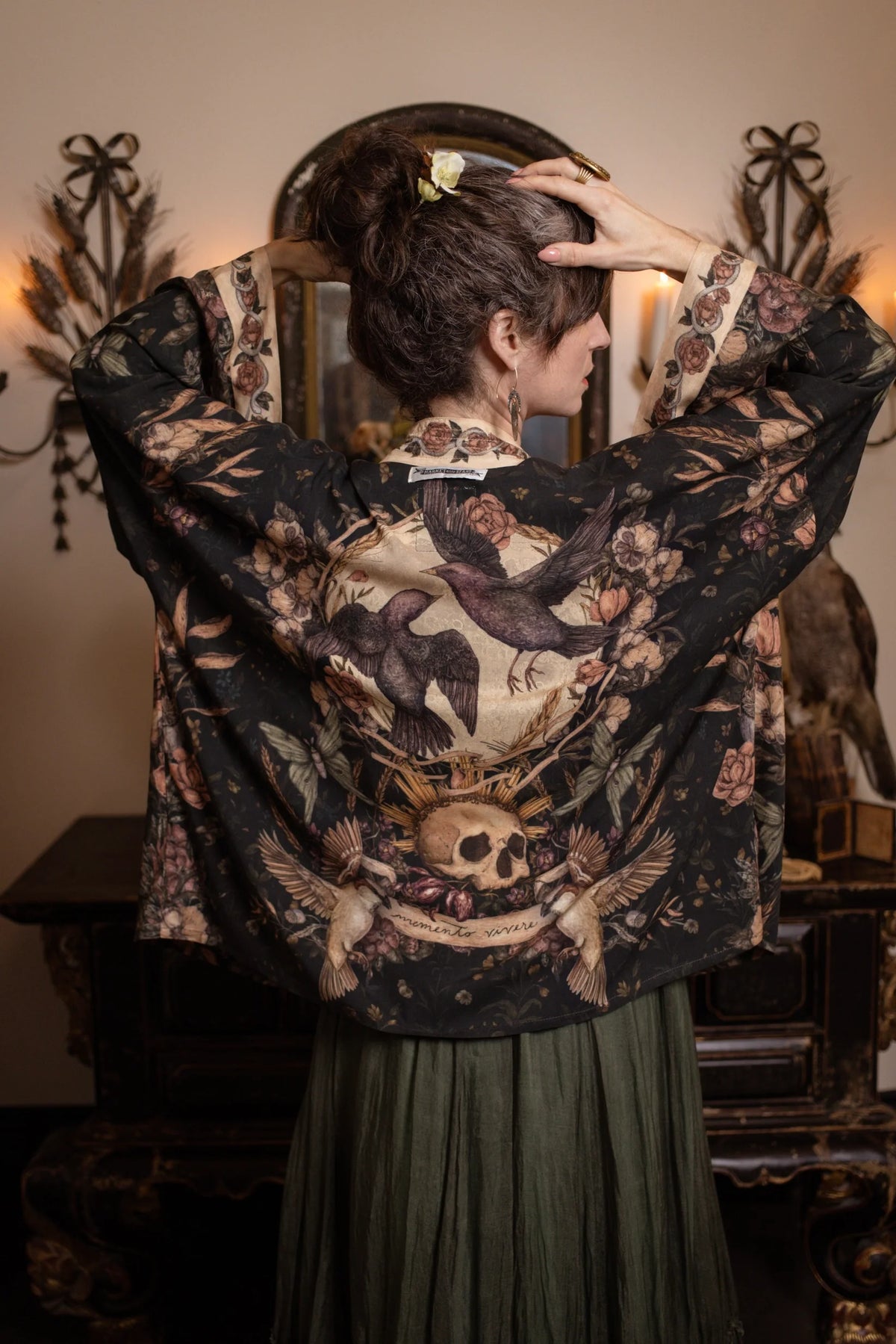 Momento Pixie Duster Cropped Kimono Starling & Skull