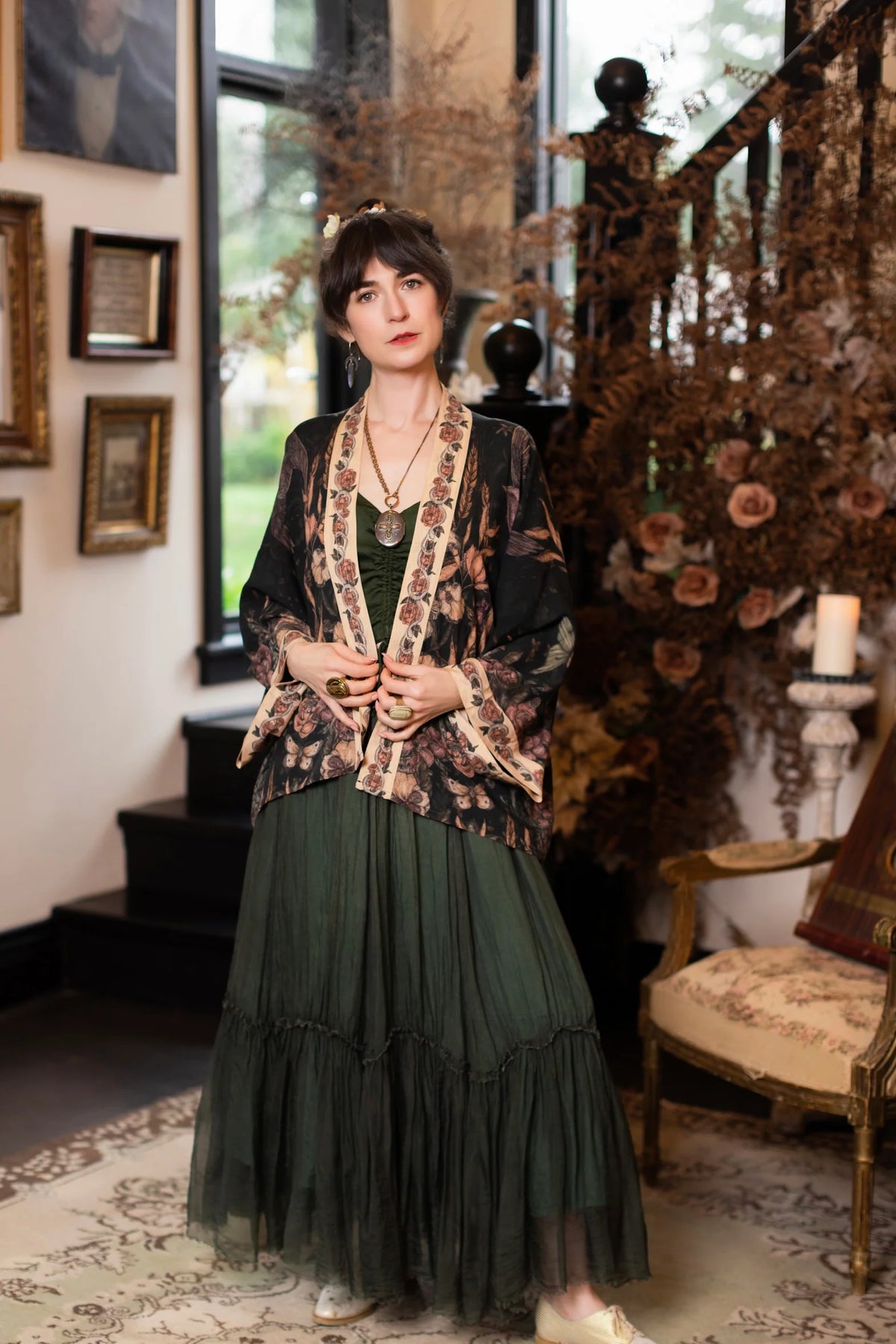 Momento Pixie Duster Cropped Kimono Starling & Skull