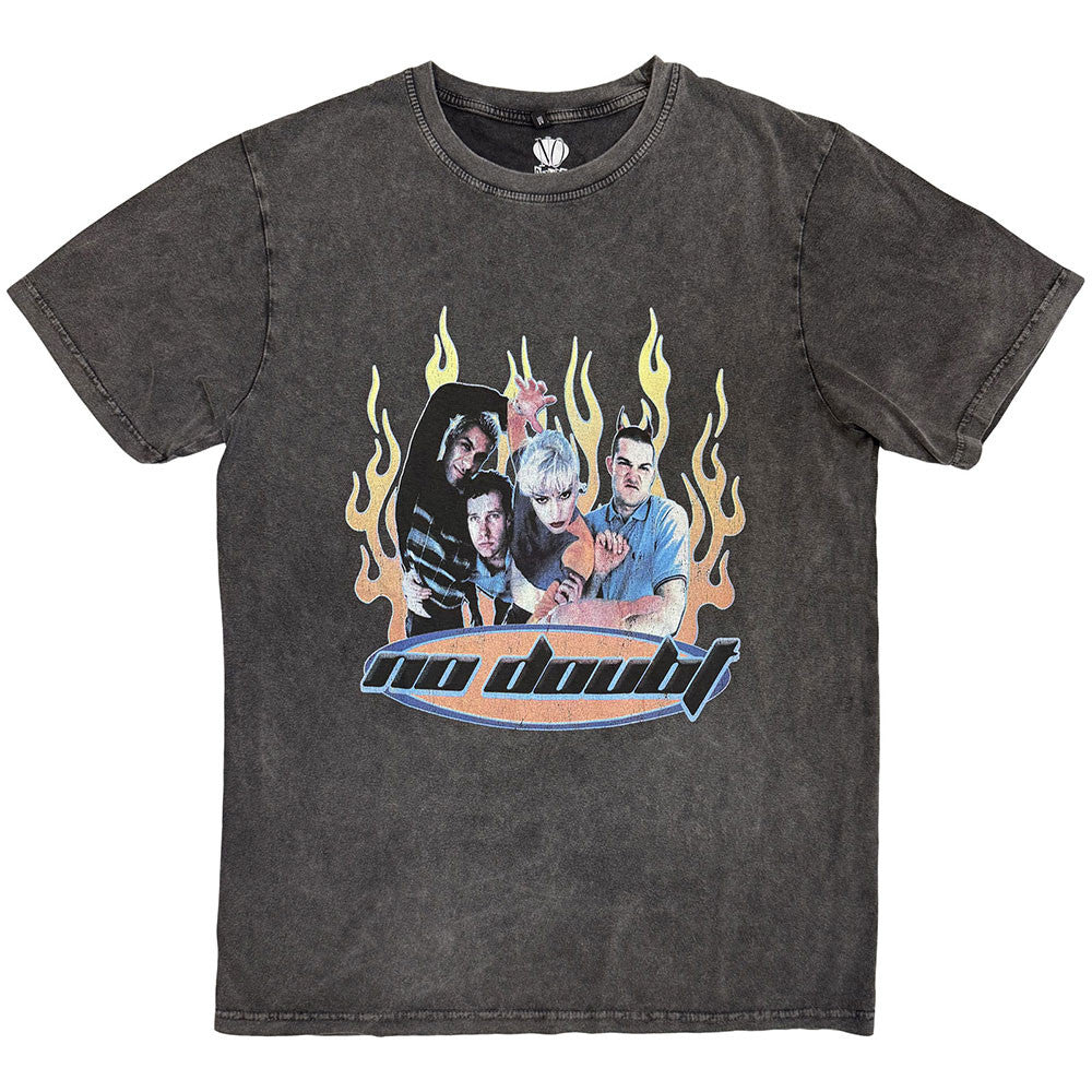 No Doubt Retro Stone Wash Charcoal Tee