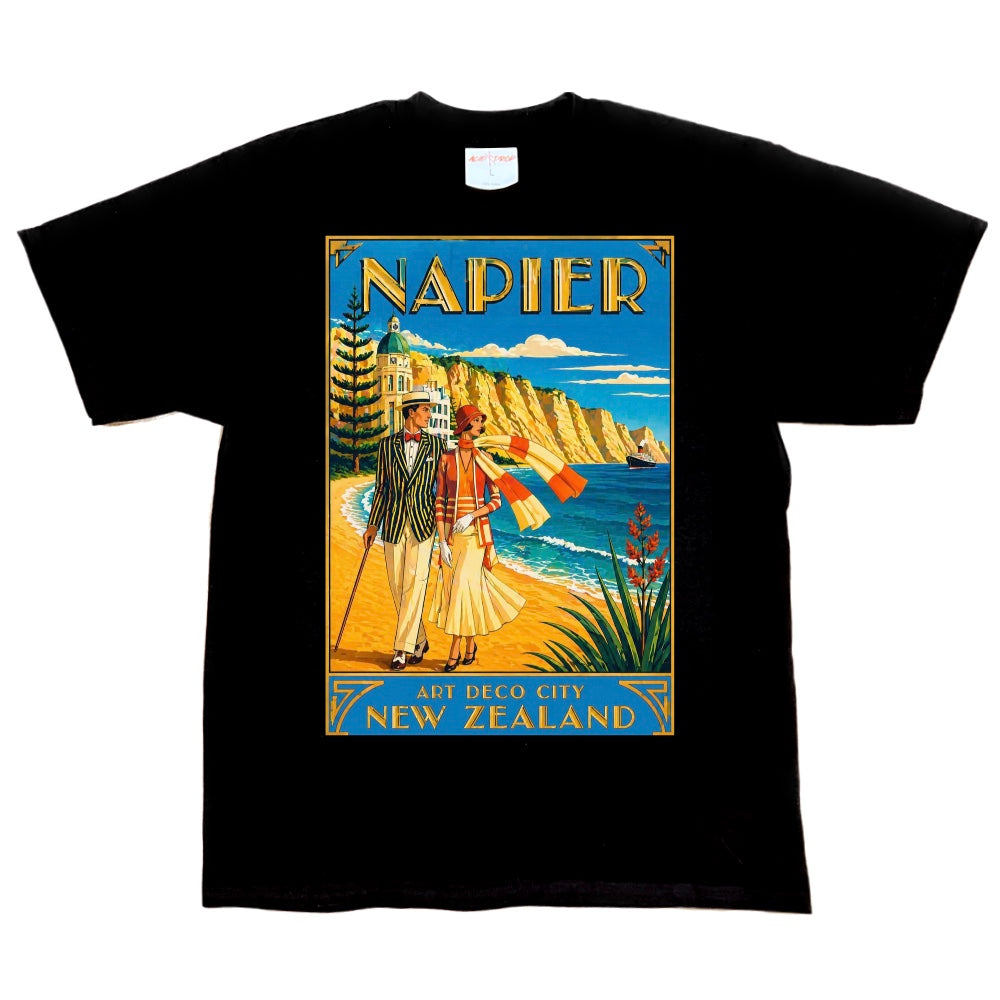 Napier Art Deco City Blue Beach Tee
