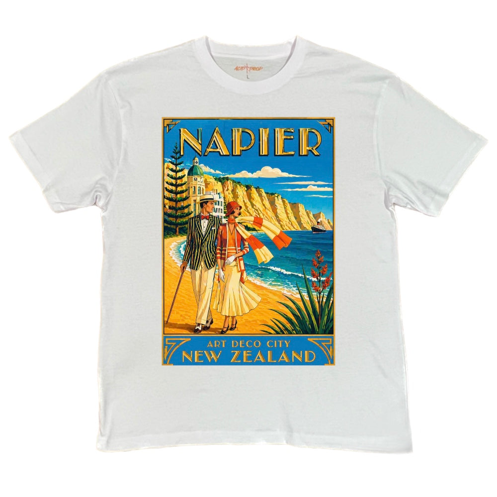 Napier Art Deco City Blue Beach Tee