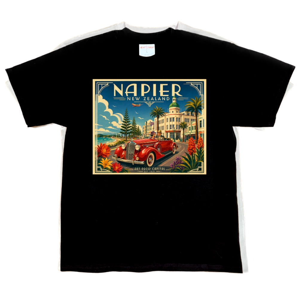 Napier Art Deco Red Car Tee
