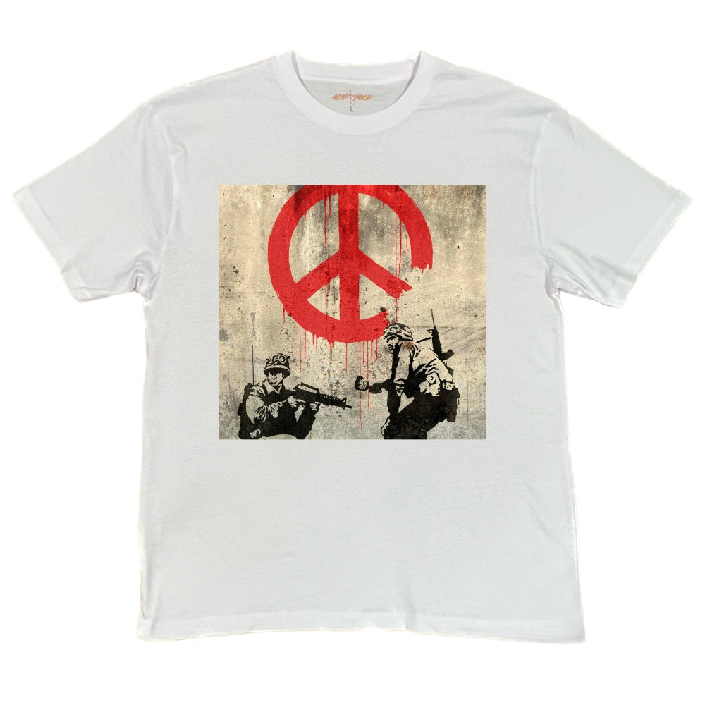 Peace Sign & Soldiers Graffiti Tee