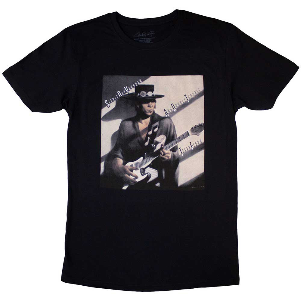 Stevie Ray Vaughan Texas Flood Album Cover Black Tee