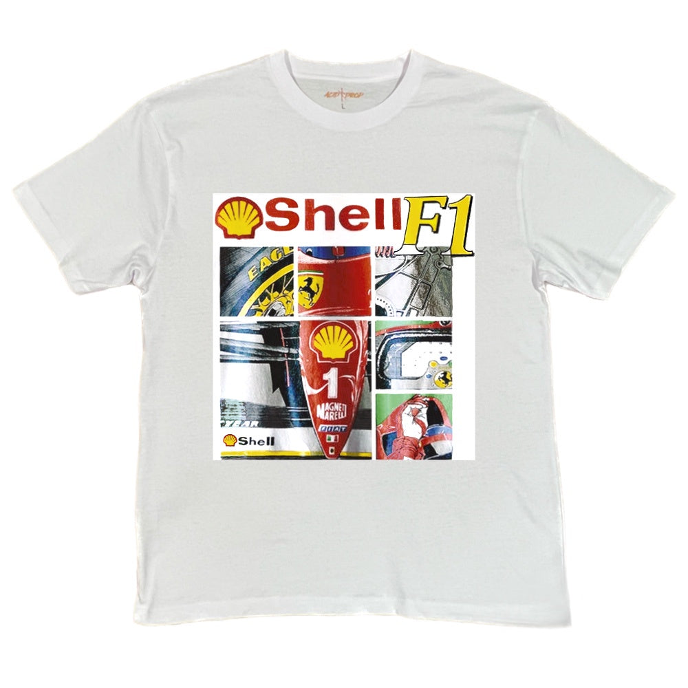 Shell Grand Prix Racing Vintage Design White Tee