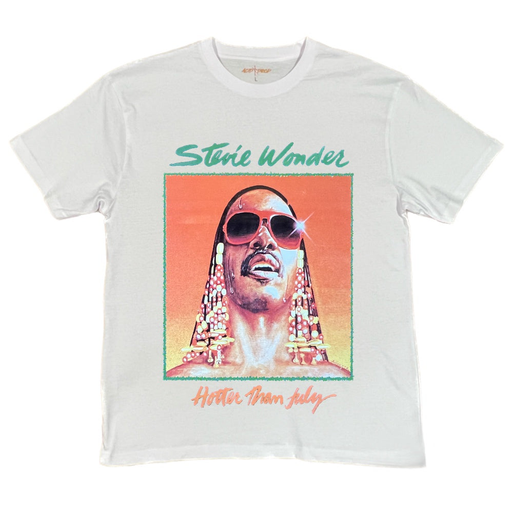 Stevie Wonder Hotter Than July White Tee