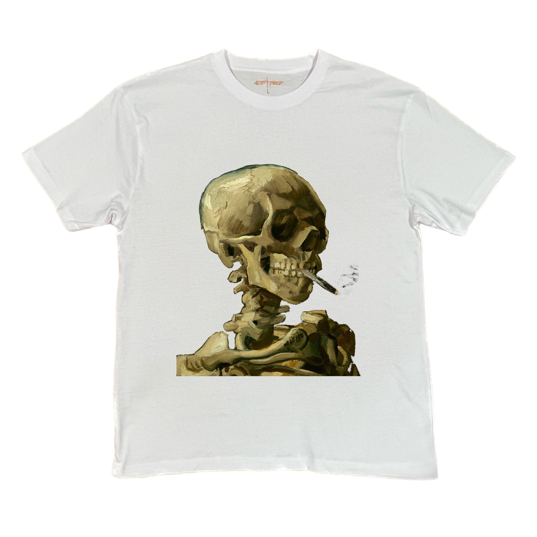 Van Gogh's Big Smoking Skull Design Tee