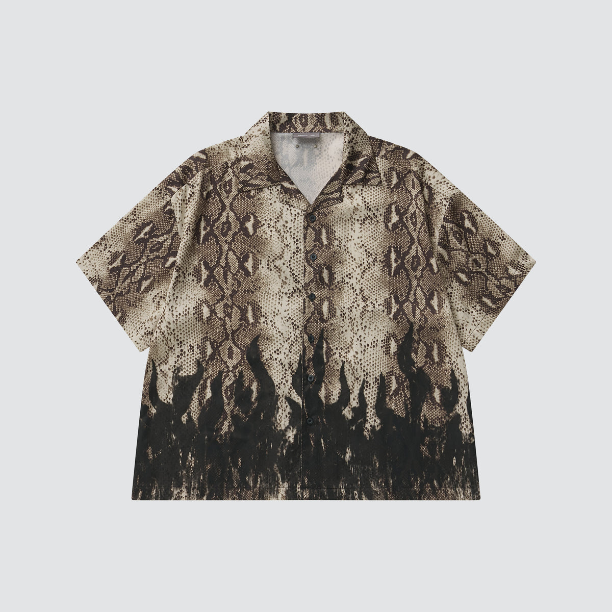 Sense Snake Print With Flame Shirt