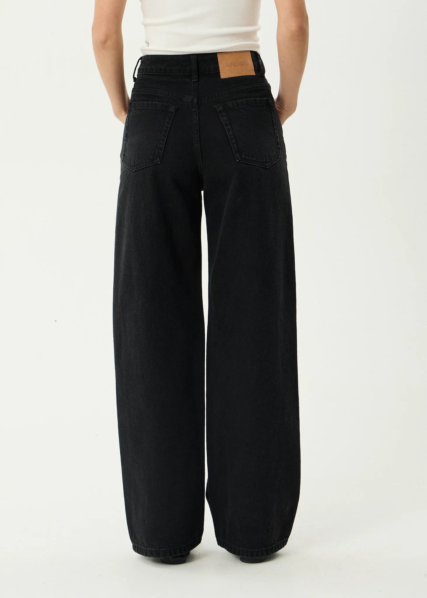 Bella Denim Wide Leg Baggy Jeans - Washed Black