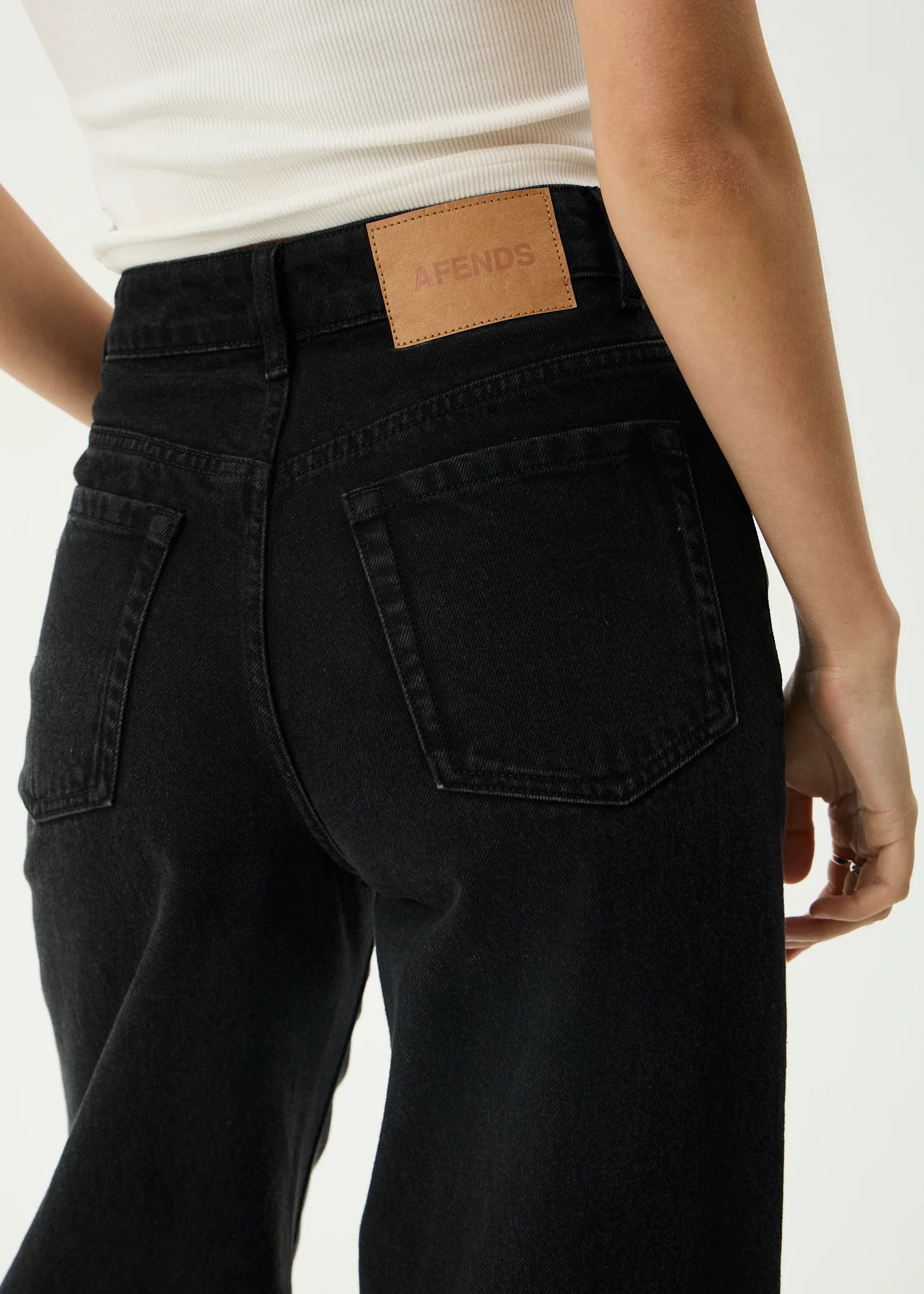 Bella Denim Wide Leg Baggy Jeans - Washed Black