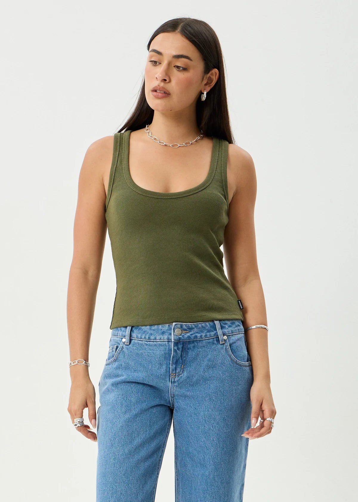 Layden - Organic Rib Singlet - Deep Olive