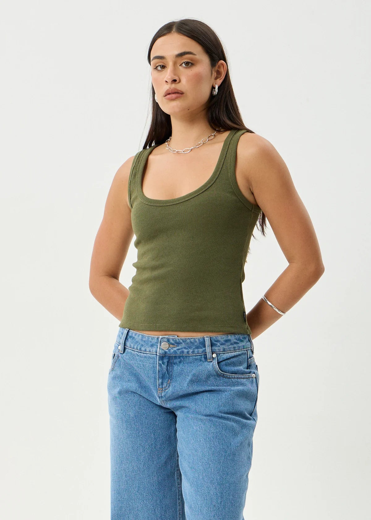 Layden - Organic Rib Singlet - Deep Olive