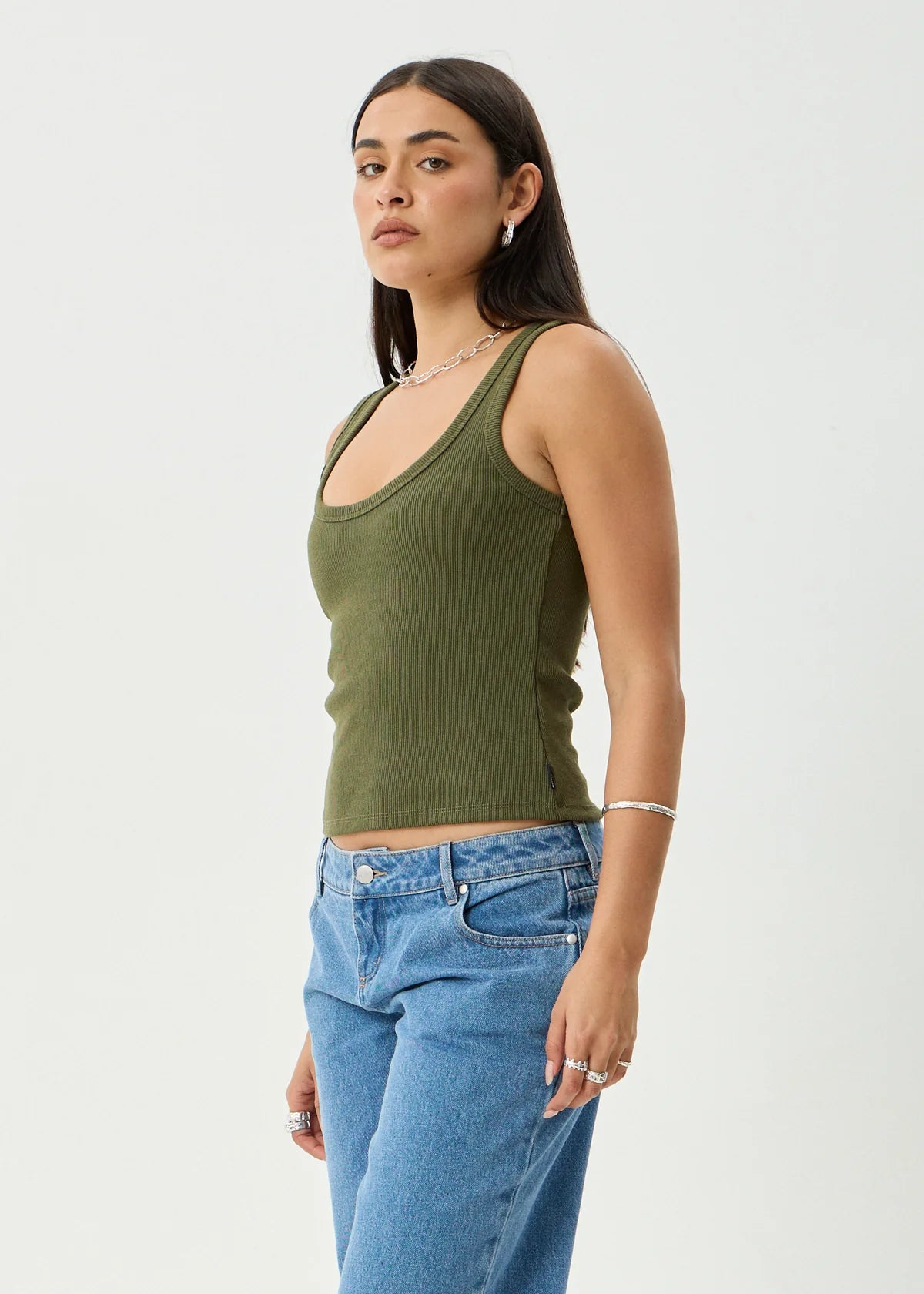 Layden - Organic Rib Singlet - Deep Olive