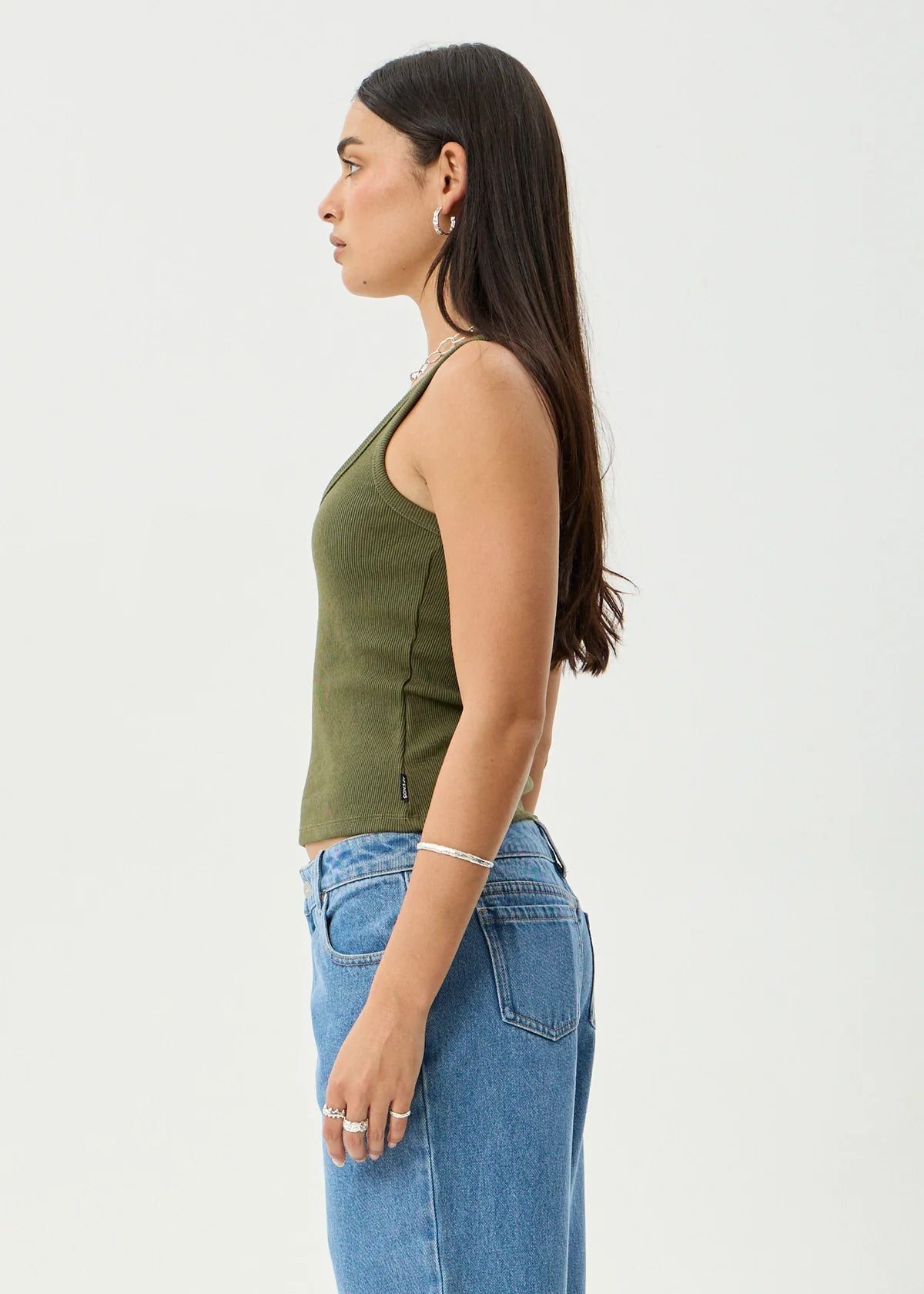 Layden - Organic Rib Singlet - Deep Olive