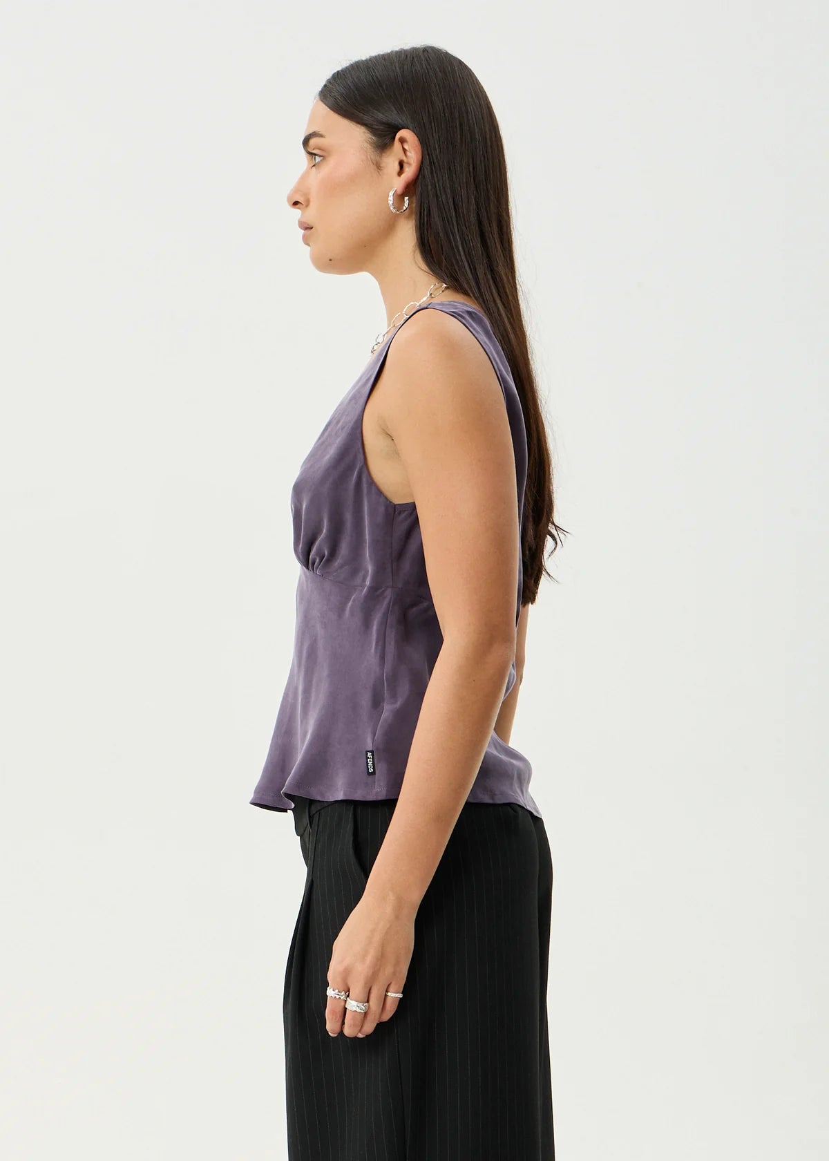 Giselle - Cupro Sleeveless Top - Aubergine