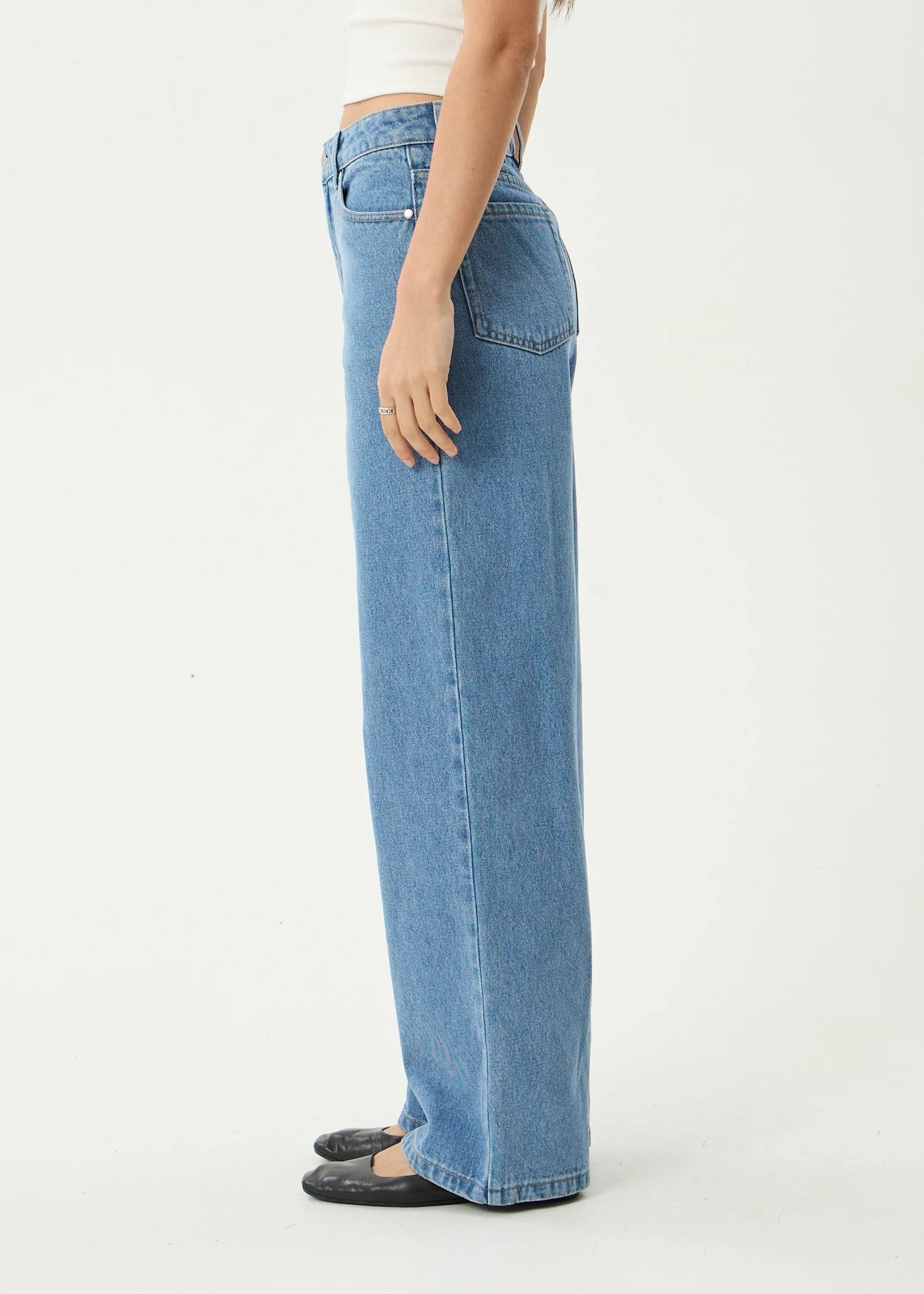 Bella Denim Wide Leg Baggy Jeans - Worn Blue