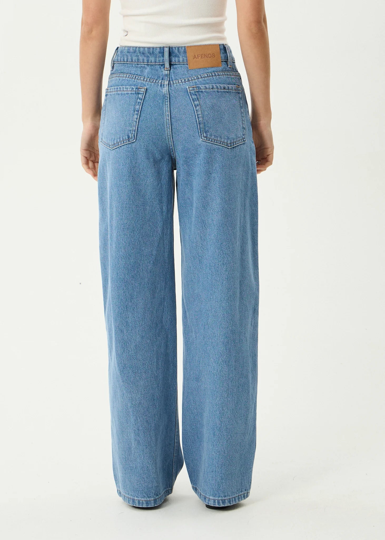 Bella Denim Wide Leg Baggy Jeans - Worn Blue