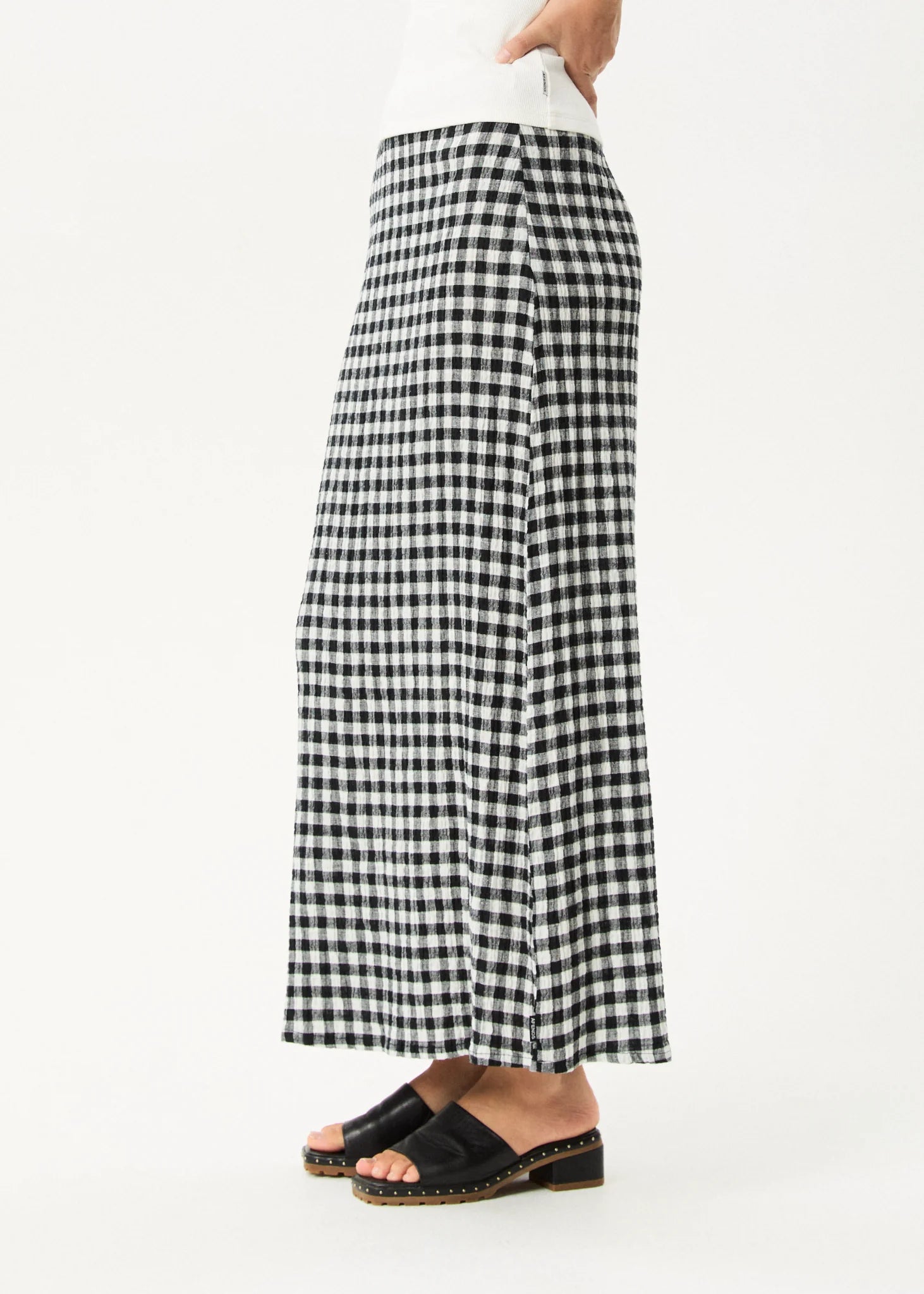 Rowan - Seersucker Maxi Skirt - Black /White