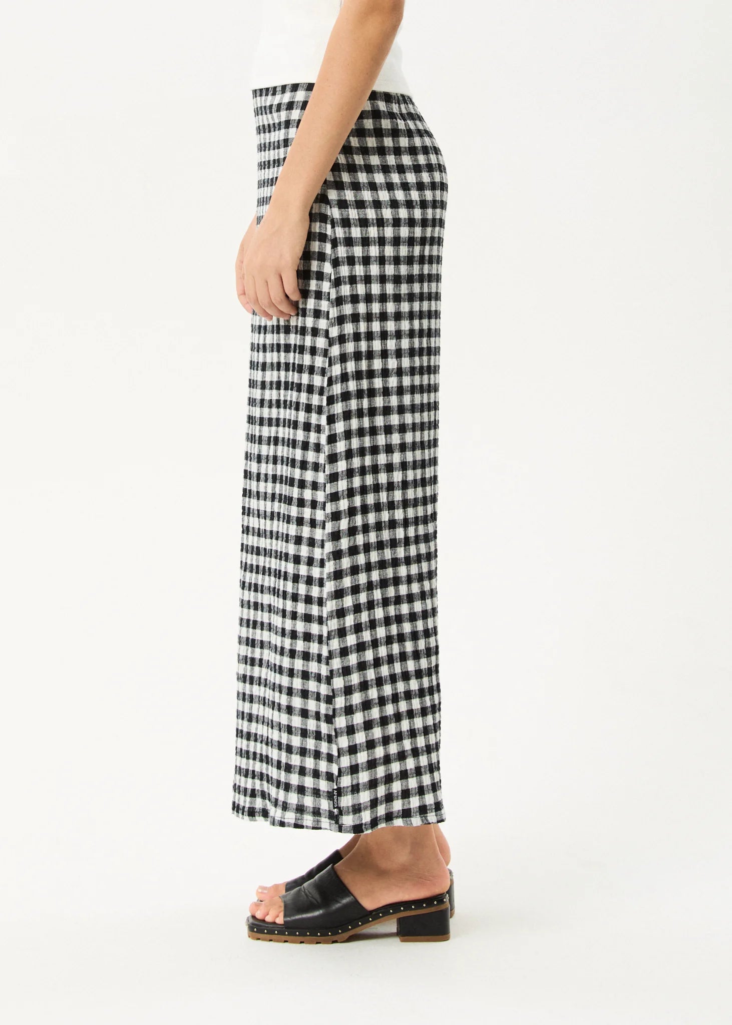 Rowan - Seersucker Maxi Skirt - Black /White