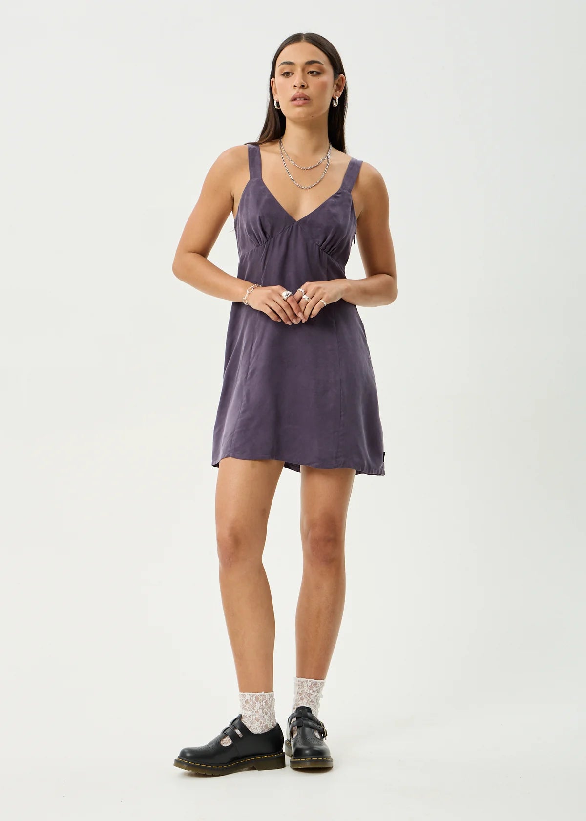 Gerry - Cupro Mini Dress - Aubergine