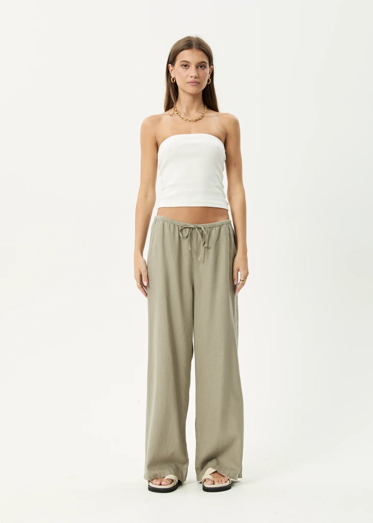 Lenni - Wide Leg Pant - Olive