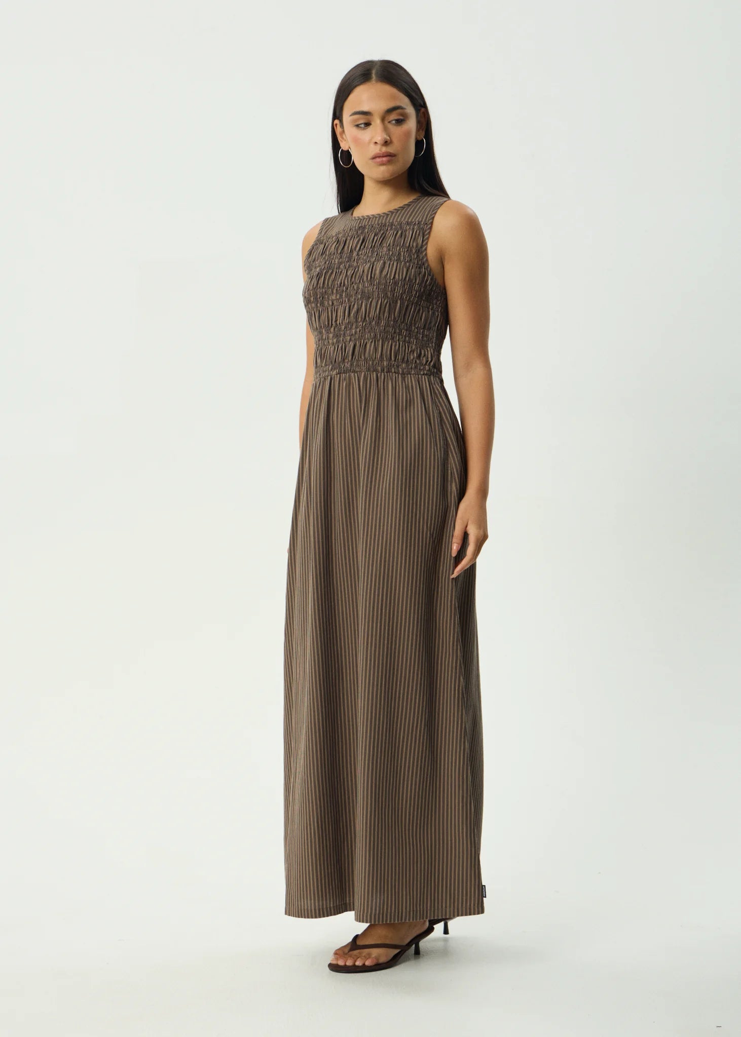 Cyrus - Maxi Dress - Coffee Stripe