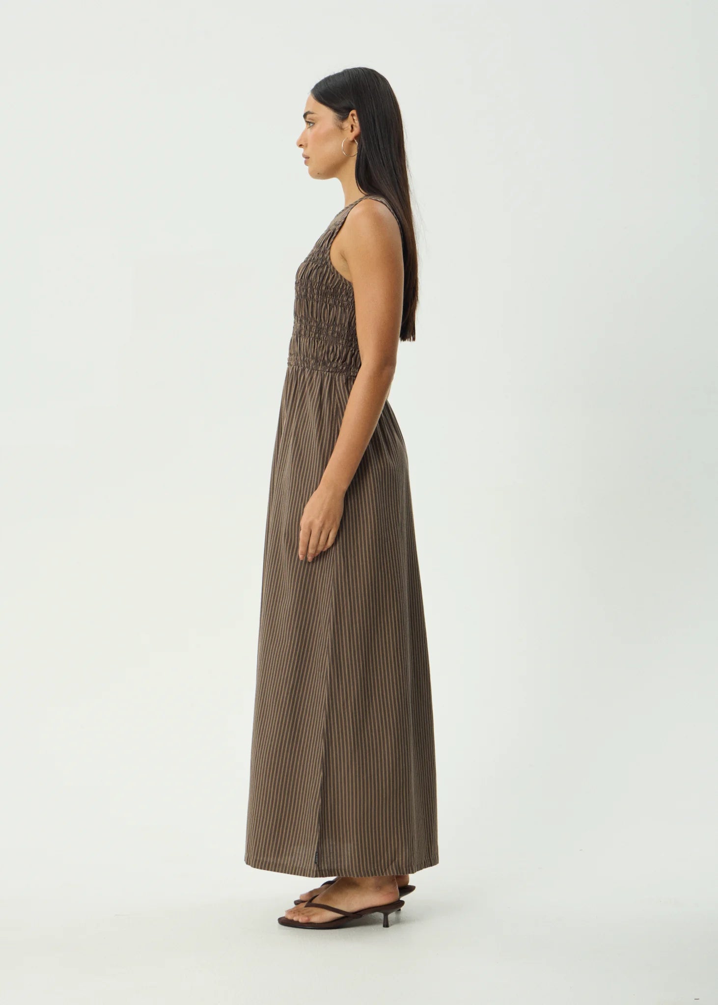 Cyrus - Maxi Dress - Coffee Stripe