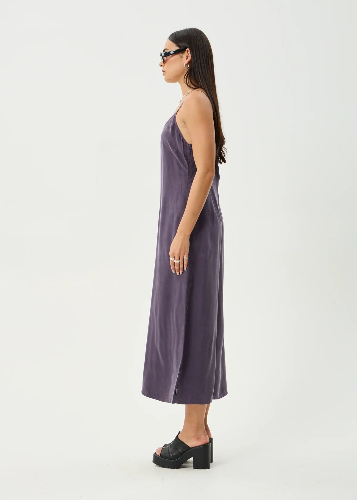 Valley - Cupro Midi Dress - Aubergine