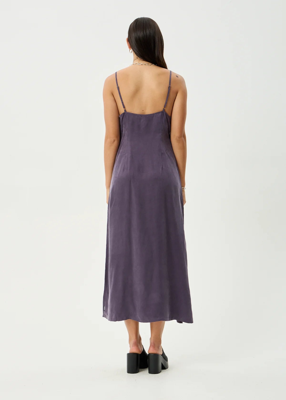 Valley - Cupro Midi Dress - Aubergine
