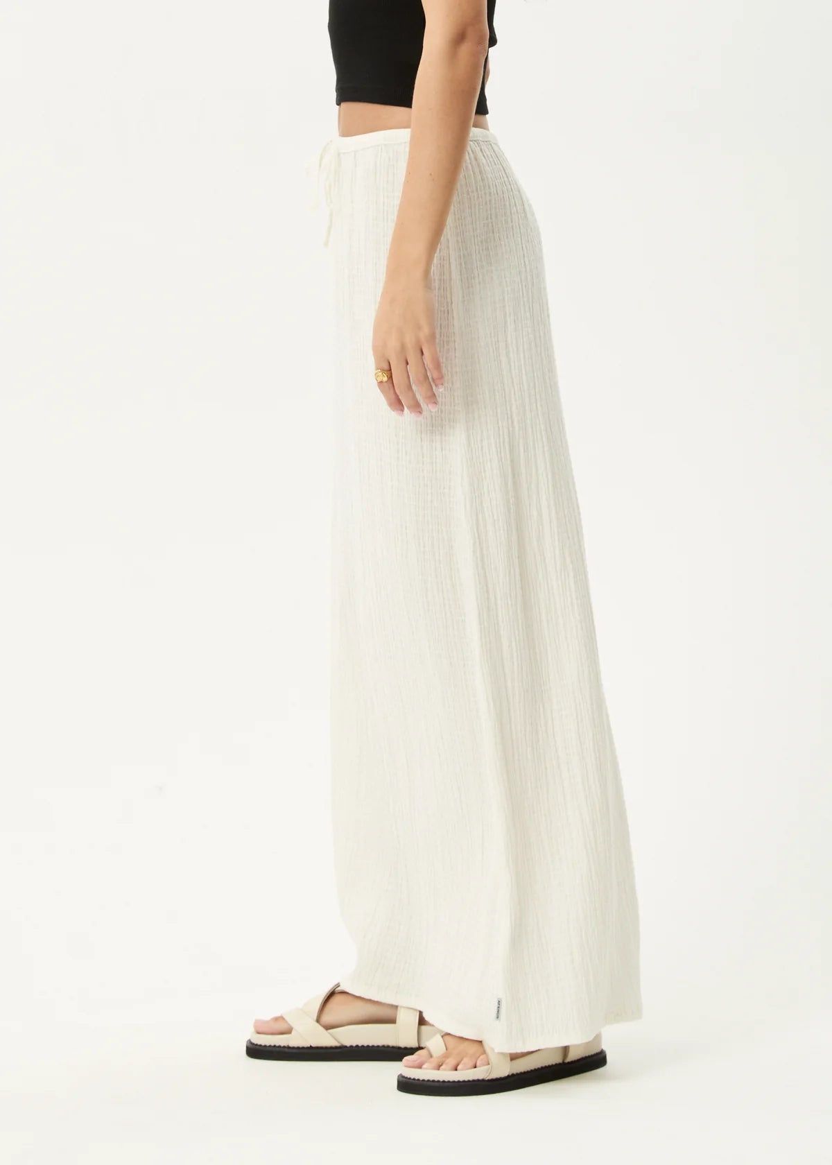 Focus - Seersucker Maxi Skirt - Off-White