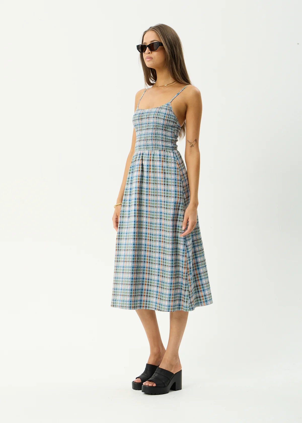 Amelie Check Midi Dress Multi