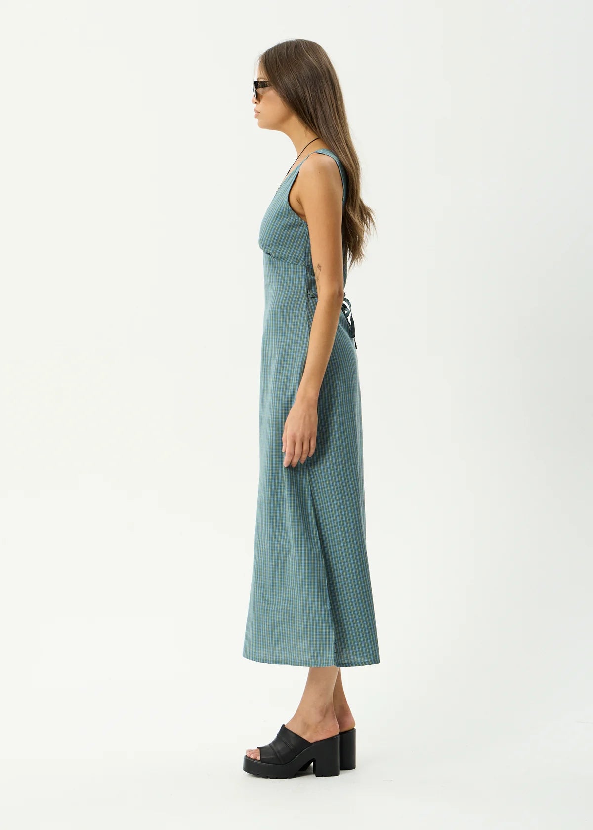 Voyager Maxi Dress Deep Olive Check