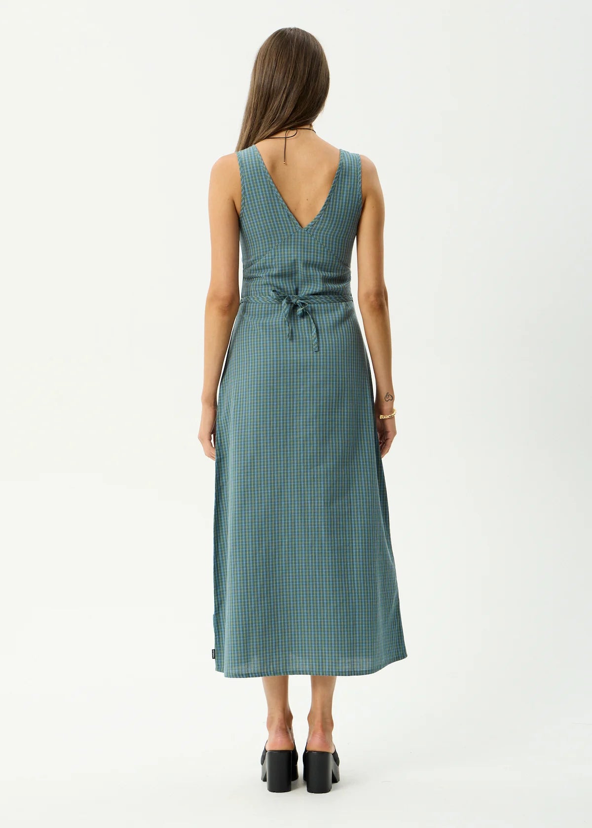 Voyager Maxi Dress Deep Olive Check