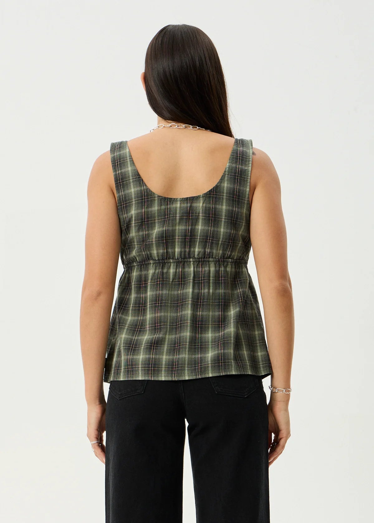 Jonah - Tie Top - Deep Olive Check