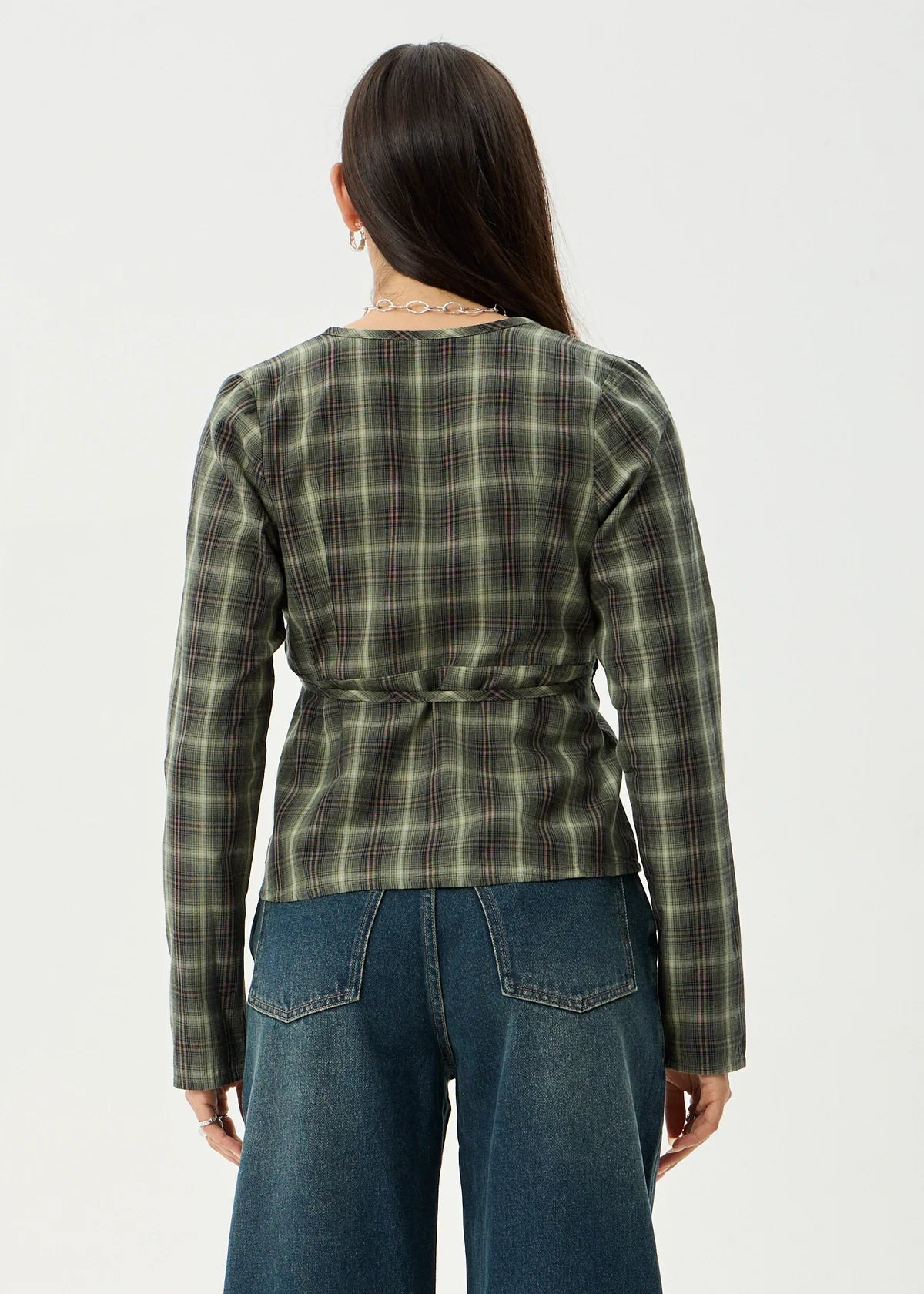 Jonah - Long Sleeve Top - Deep Olive Check