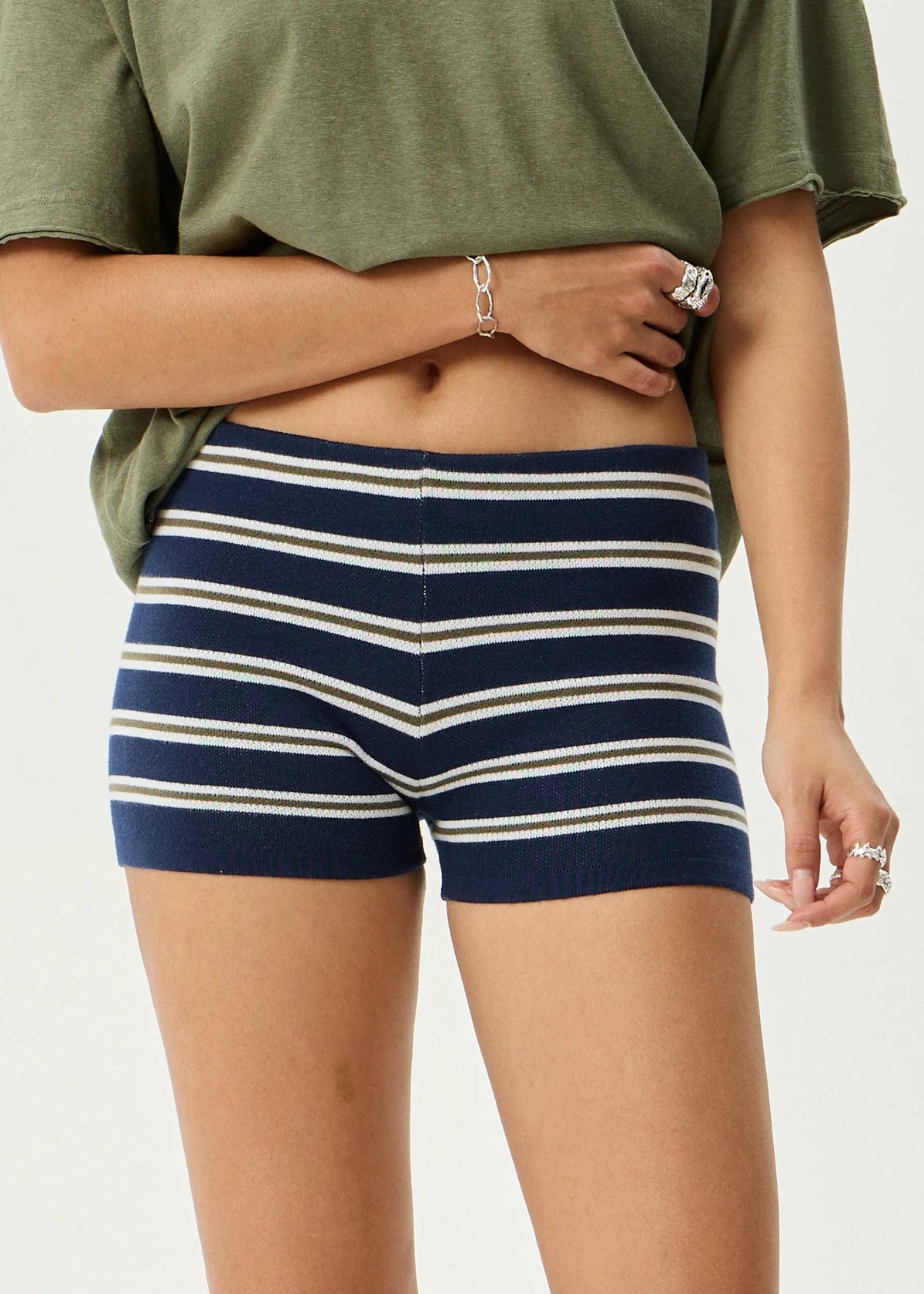 Delta - Knit Short - Navy Stripe