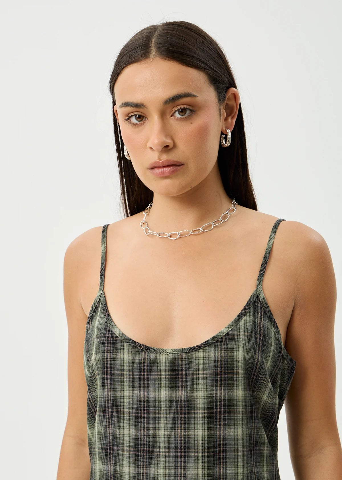 Jonah Valley - Maxi Dres - Deep Olive Check