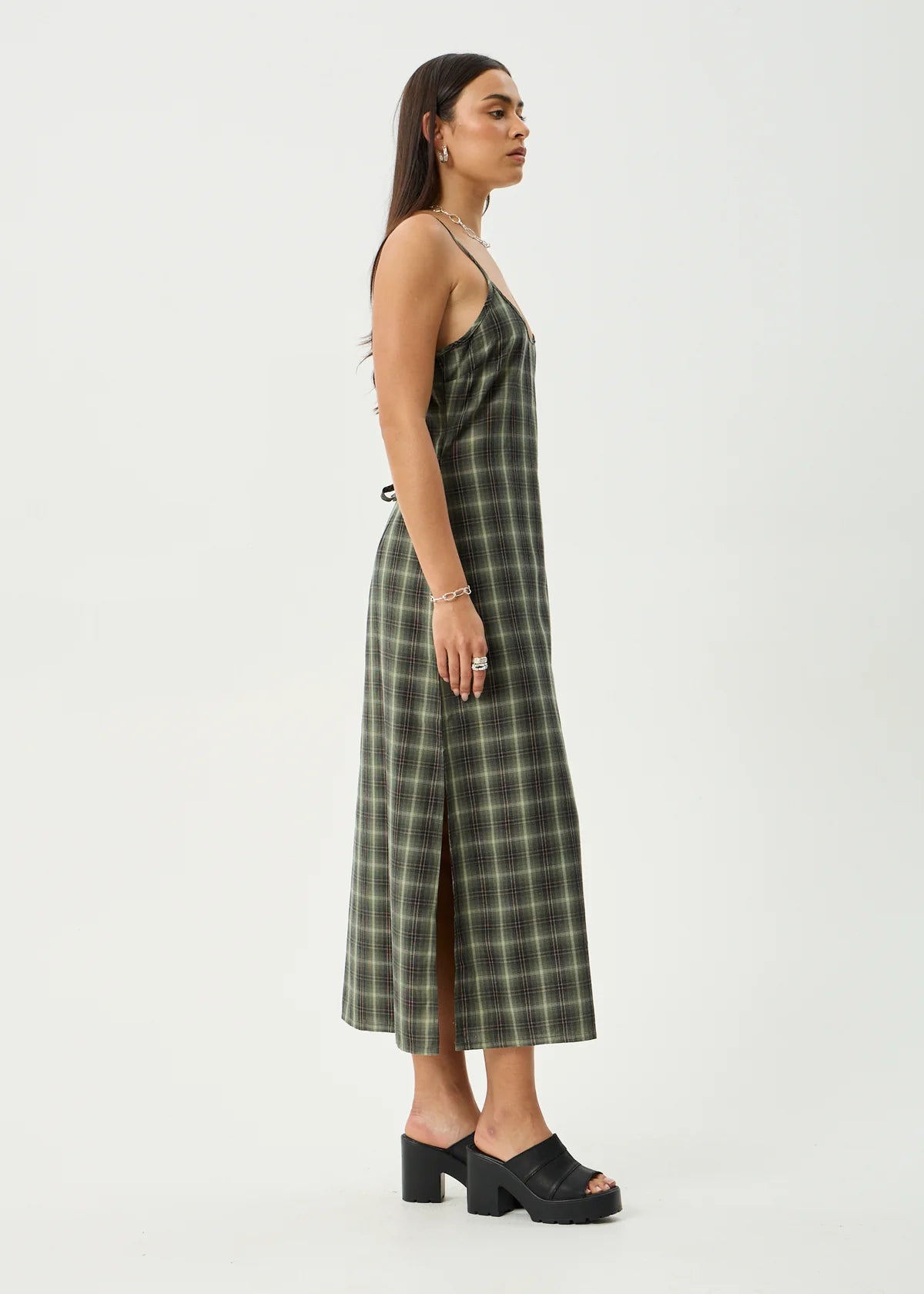 Jonah Valley - Maxi Dres - Deep Olive Check