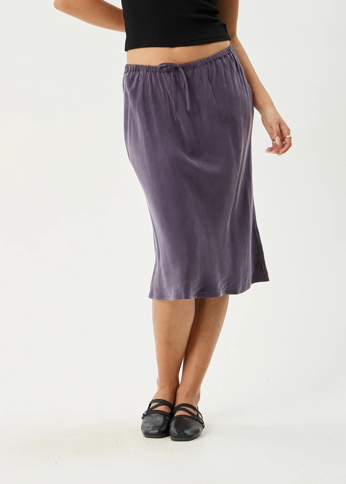 Giselle - Cupro Midi Skirt - Aubergine