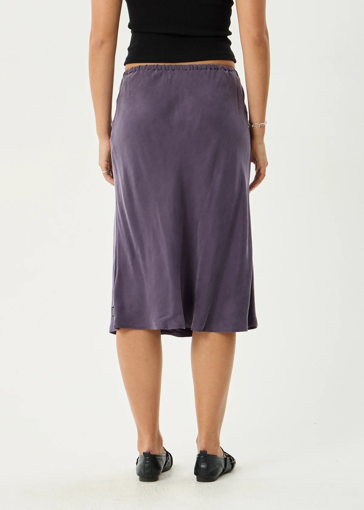 Giselle - Cupro Midi Skirt - Aubergine
