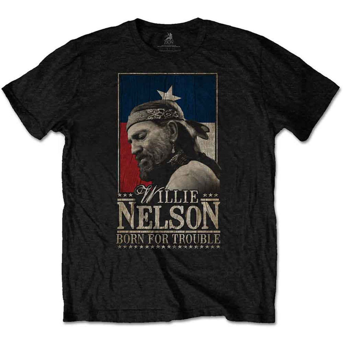 Willie Nelson Born For Trouble Black Tee