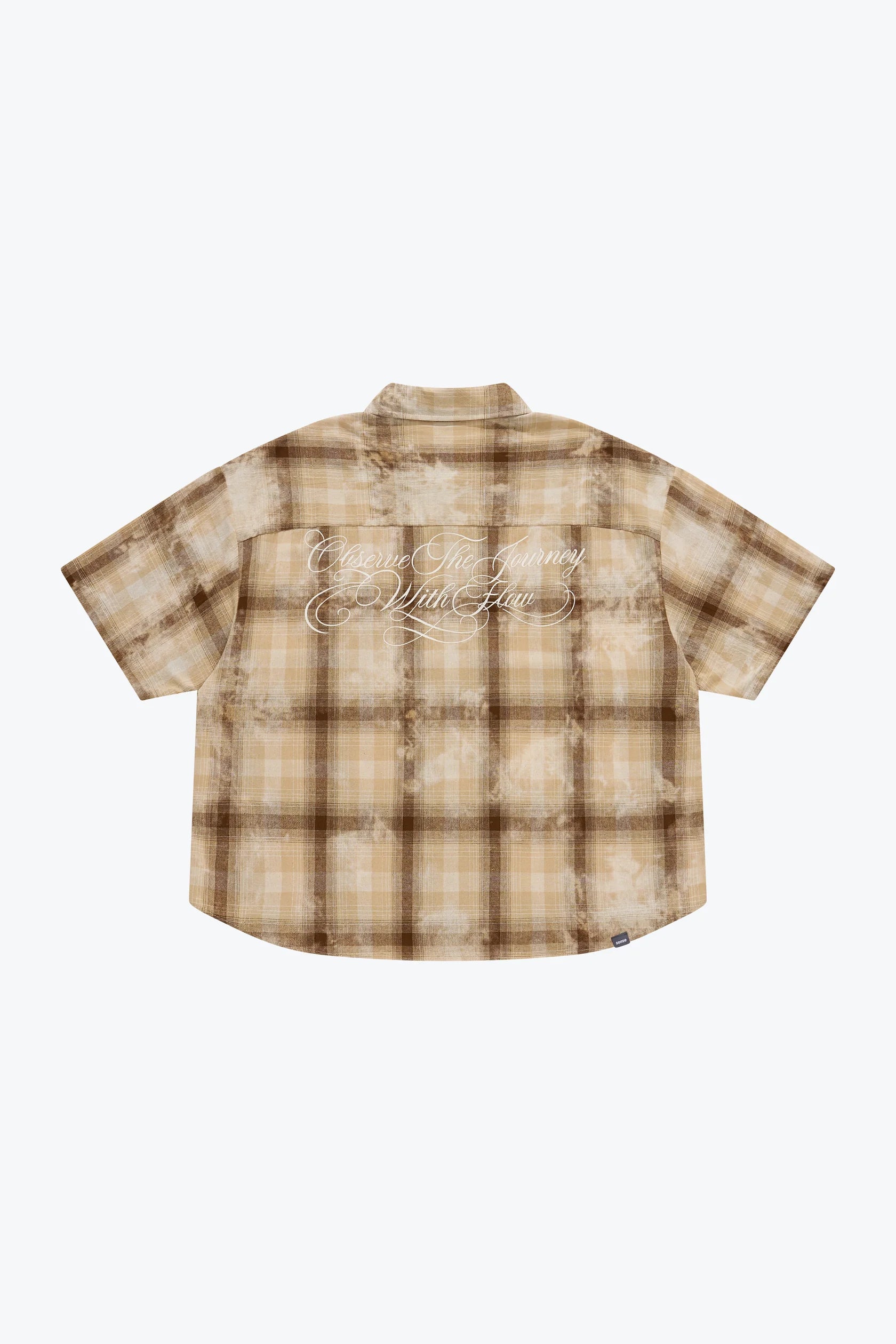 Sense Boxy Washed Check Sand Shirt