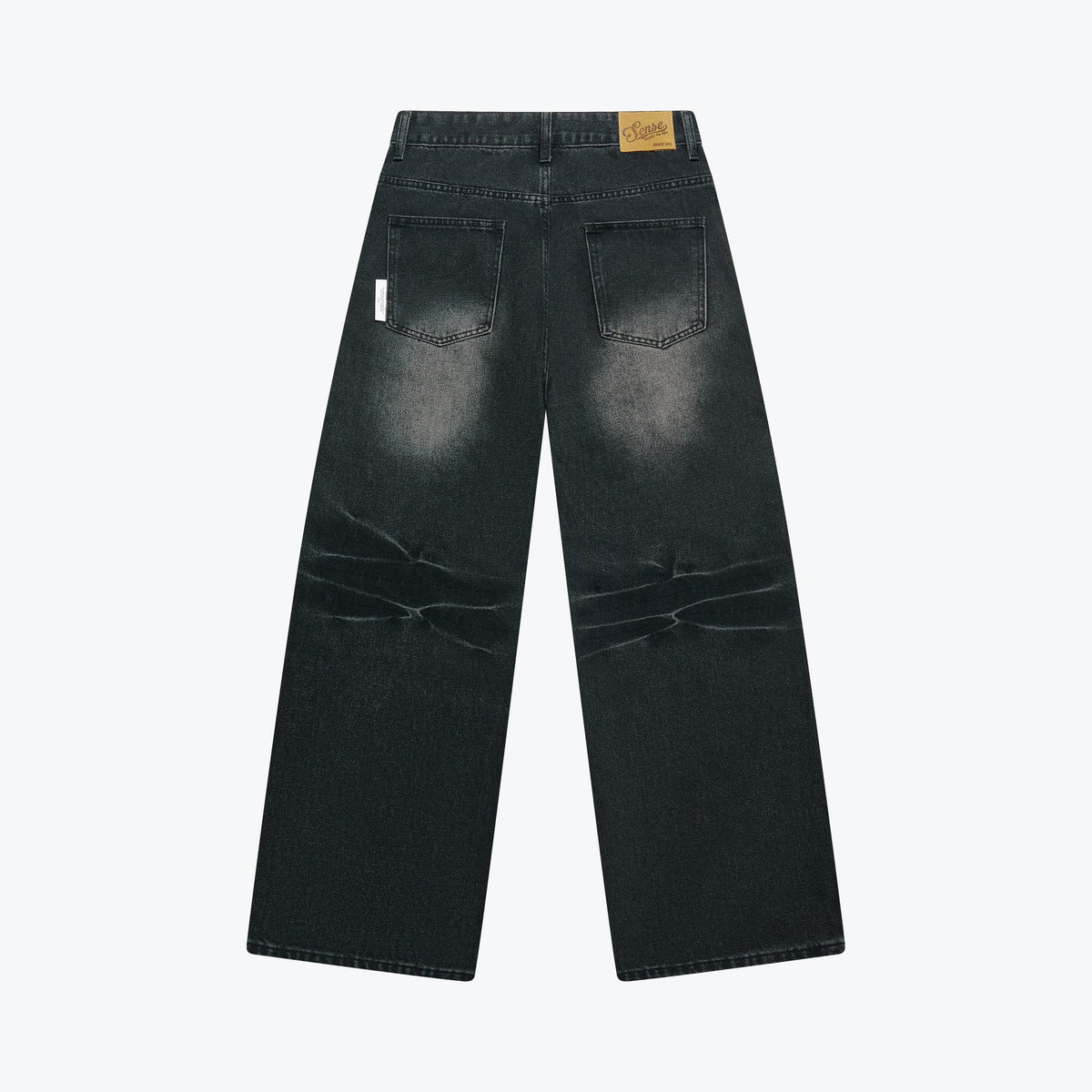 Sense Curved Drip Washed Jeans Coal Black