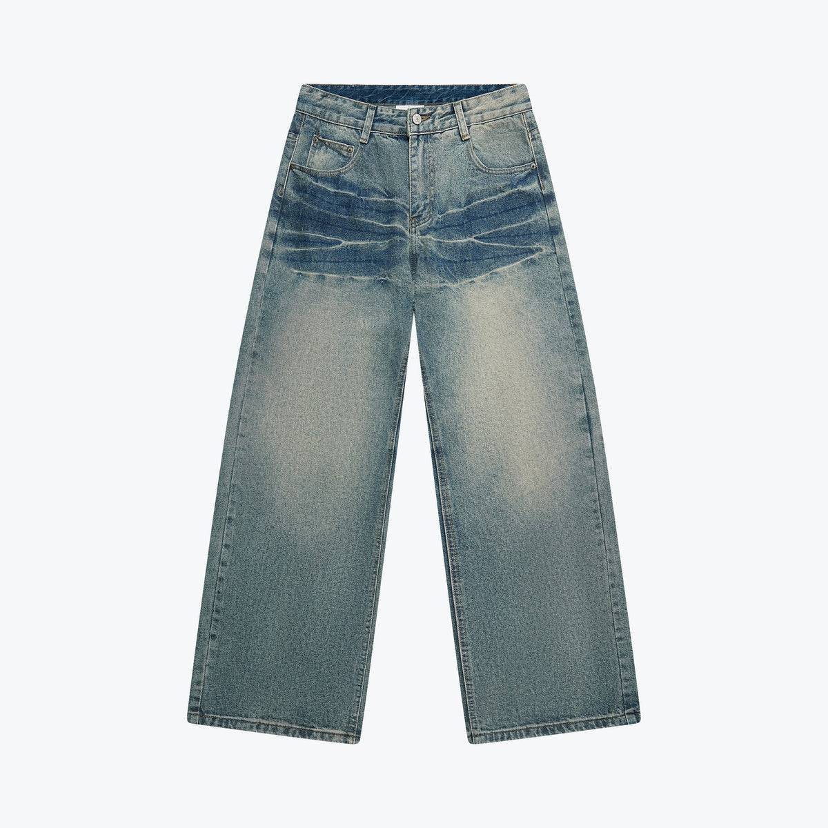 Sense Curved Drip Washed Jeans Coal Blue