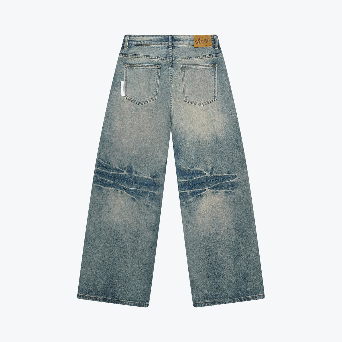 Sense Curved Drip Washed Jeans Coal Blue