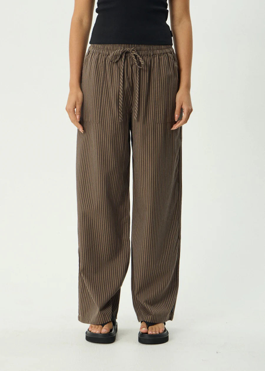 Cyrus - Wide Leg Pant - Coffee Stripe