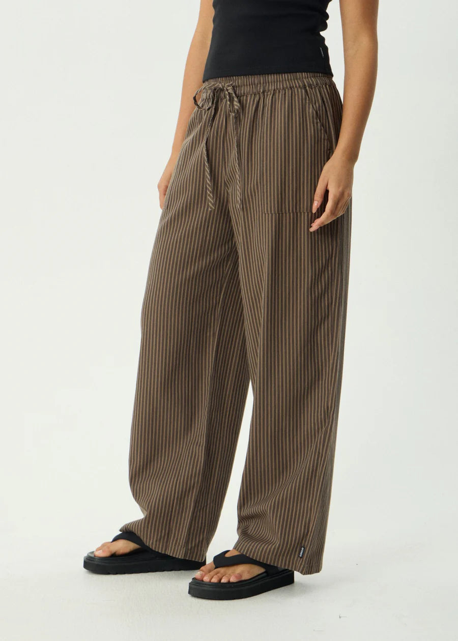 Cyrus - Wide Leg Pant - Coffee Stripe