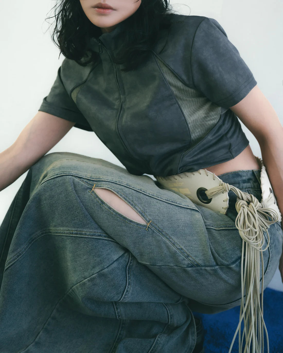 Sense Twist Hole Denim Mermaid Skirt