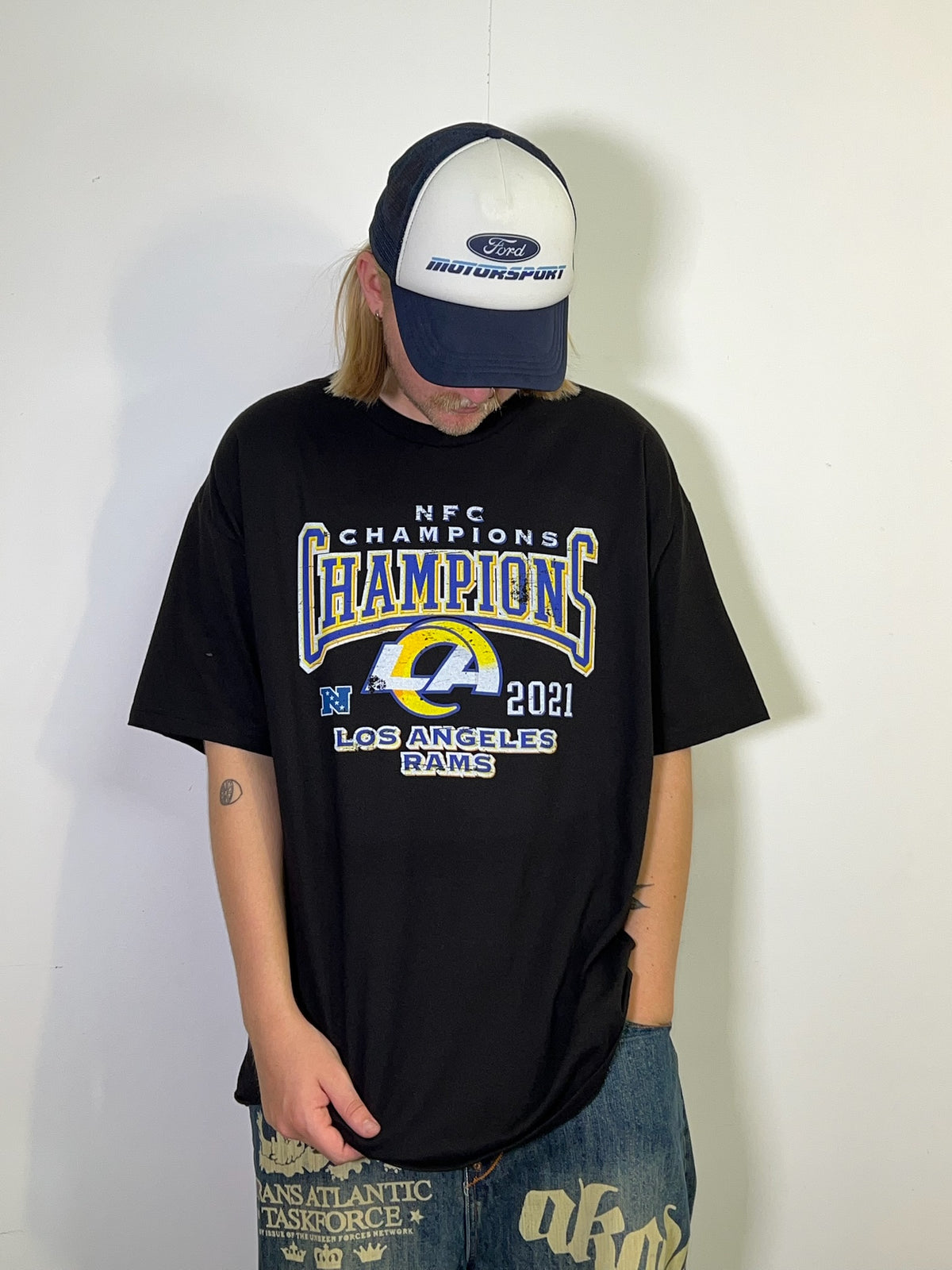 NFC Champions 2021 Los Angeles Rams Black Tee